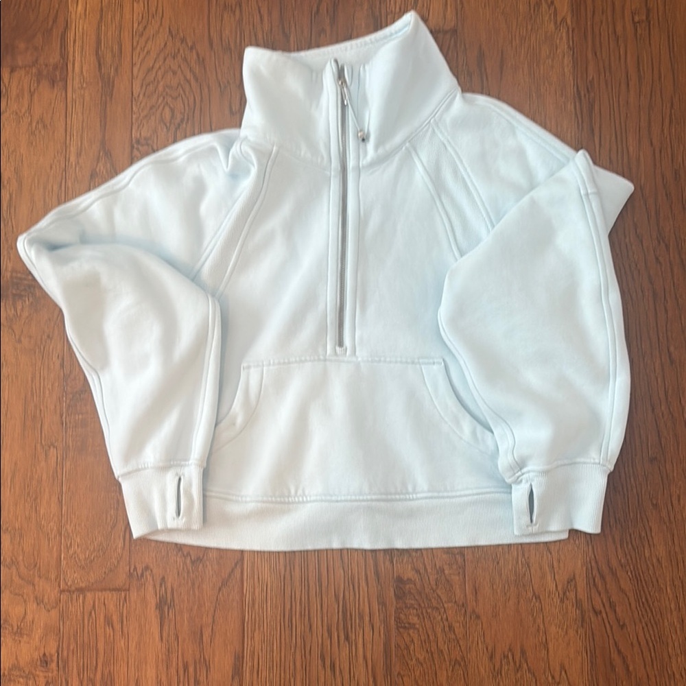 lululemon Scuba Oversized Funnel-Neck Half-Zip Women in Sheer Blue Xs/S